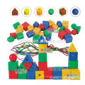 Kinder Vorschule Plastik Puzzle Perlen mit Skipping Seil Baustein